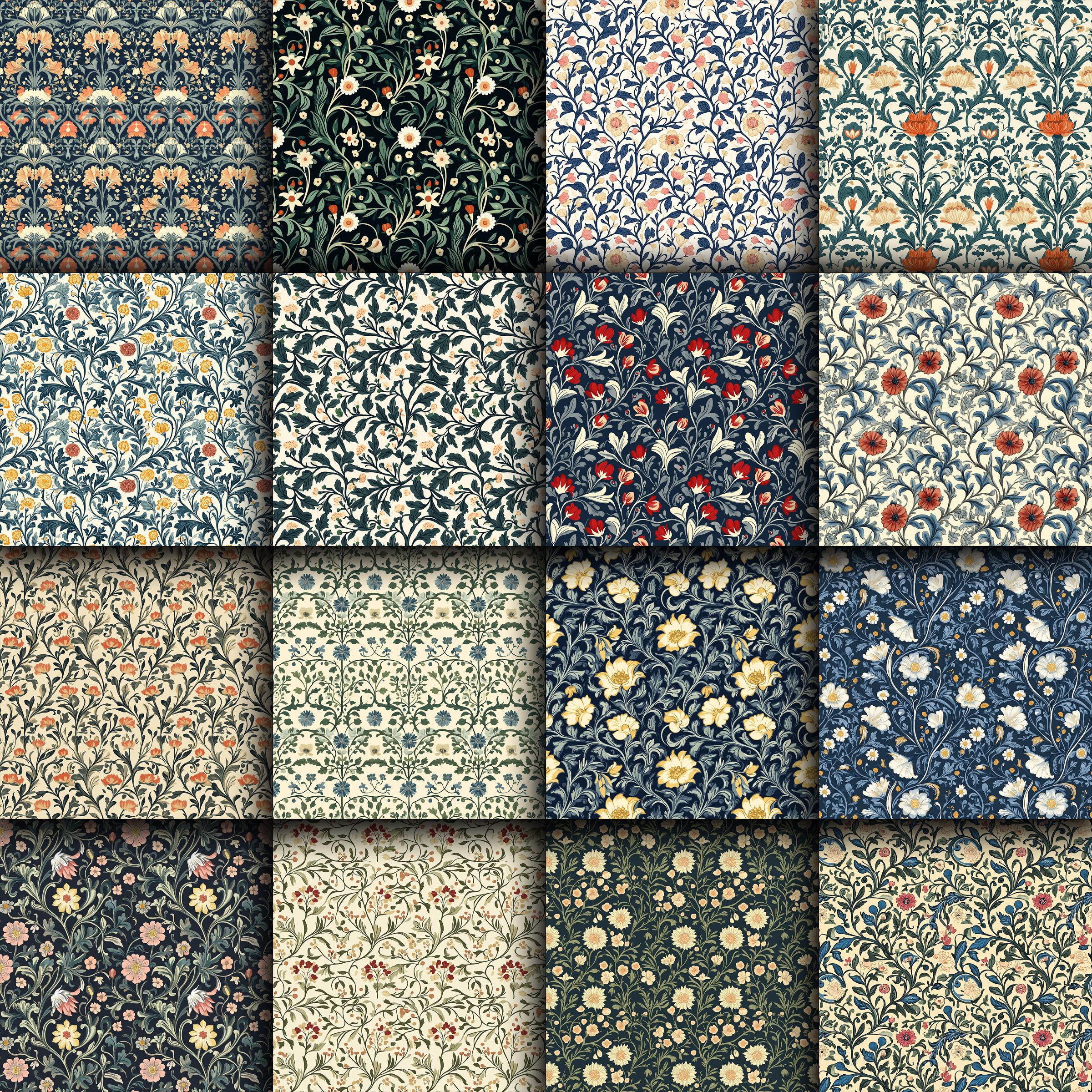 William Morris Inspired SEAMLESS Patterns - William Morris Digital ...