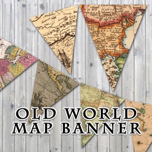 Alte Welt Karte druckbare Banner - beinhaltet 3 Größen - Instant Download
