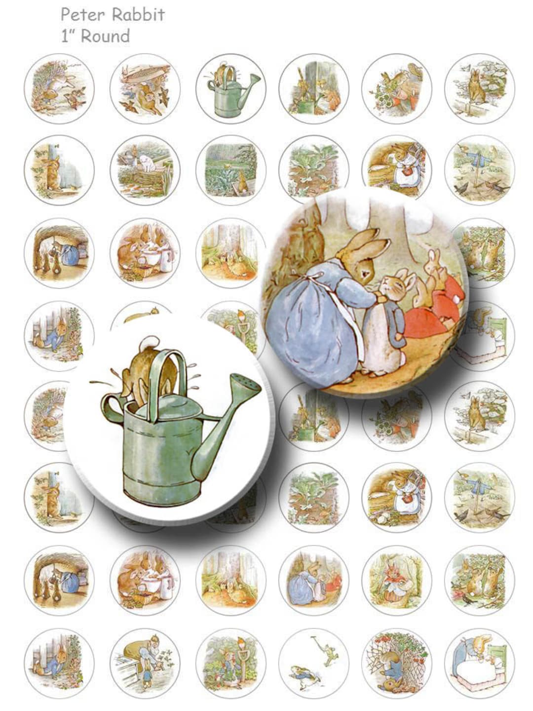 Peter Rabbit - Digital Collage Sheet - 1 Inch Round Circles - INSTANT ...