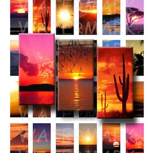 Sonnenuntergänge - Digital Collage Sheet - 1 x 2 inch Domino - SOFORT DOWNLOAD