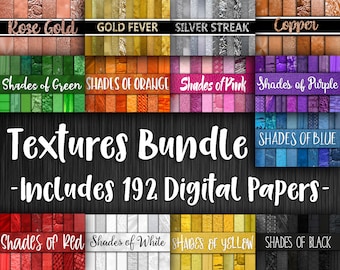 Bunte Texturen Bundle - beinhaltet 192 digitale Papiere - Bunte digitale Texturen Scrapbook Papier Hintergründe - 30 x 30 cm - Kommerzielle Nutzung
