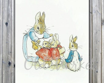 Peter Rabbit 3 - Beatrix Potter Illustration - Printable Digital Download - INSTANT DOWNLOAD