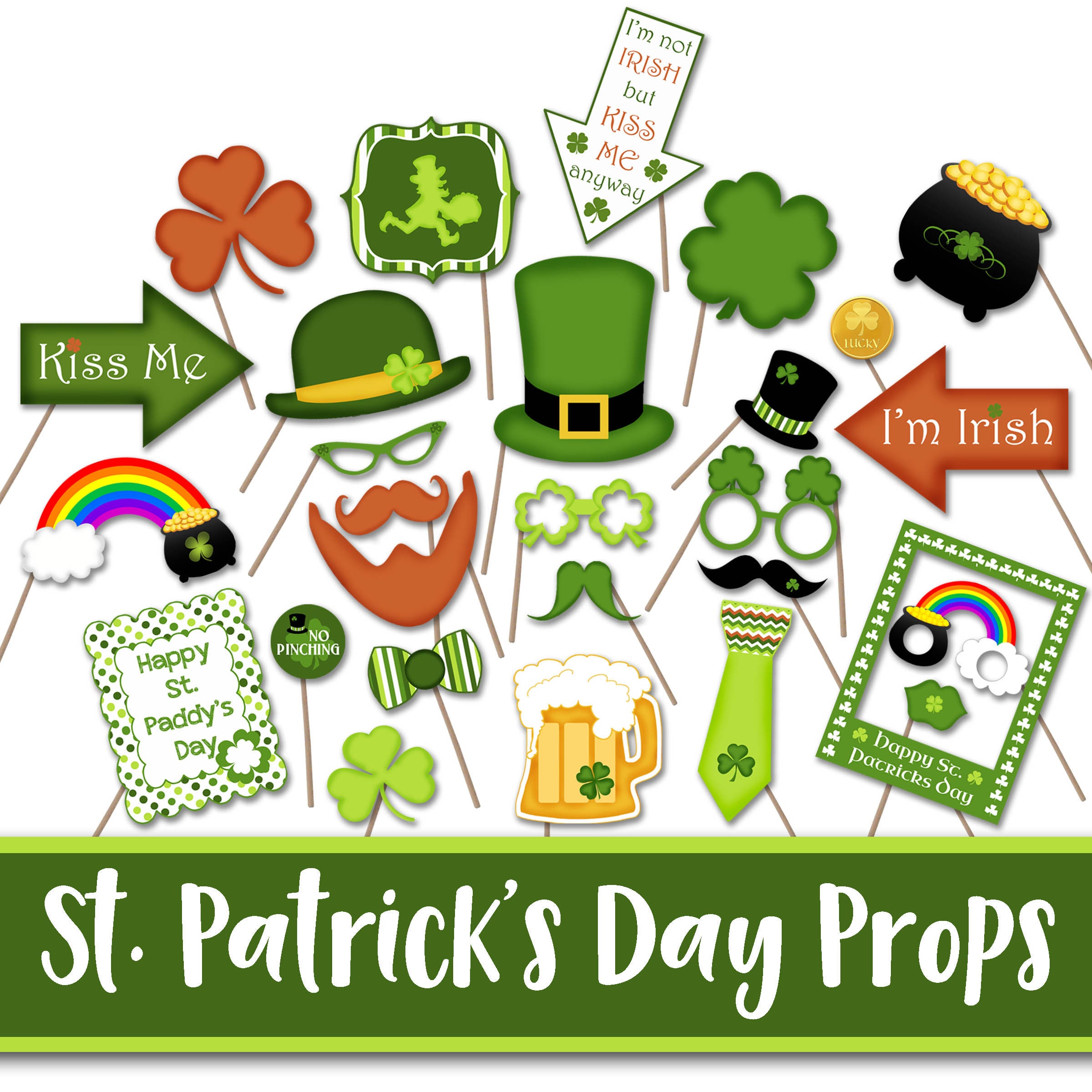 St Patricks Day Photo Booth Props and Party Decorations | Etsy