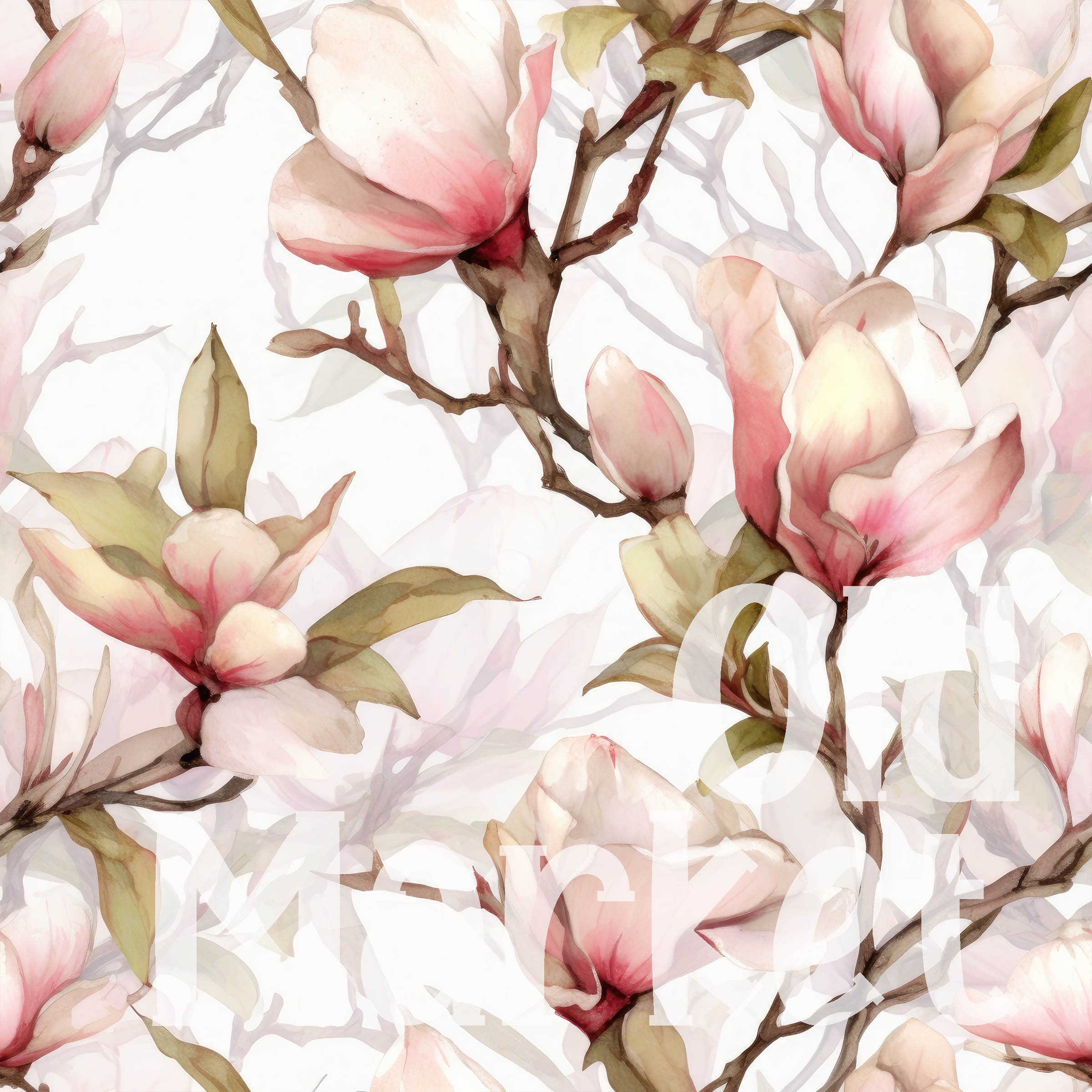 Magnolia Pattern Watercolor Magnolias SEAMLESS Patterns - Magnolias Digital Paper - 16 ...