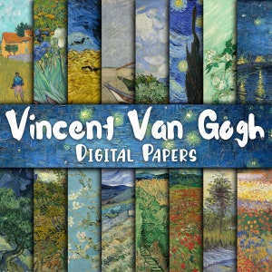 Vincent Van Gogh Gemälde Digitales Papier - Van Gogh Gemälde und Hintergründe - 16 Designs - 12 in x 12 in - Kommerzielle Nutzung - SOFORTIGER DOWNLOAD