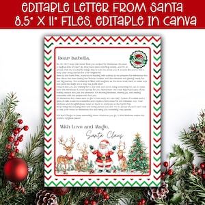 Carta de Papá Noel - Carta de Papá Noel editable - Plantilla imprimible - Editar en Canva