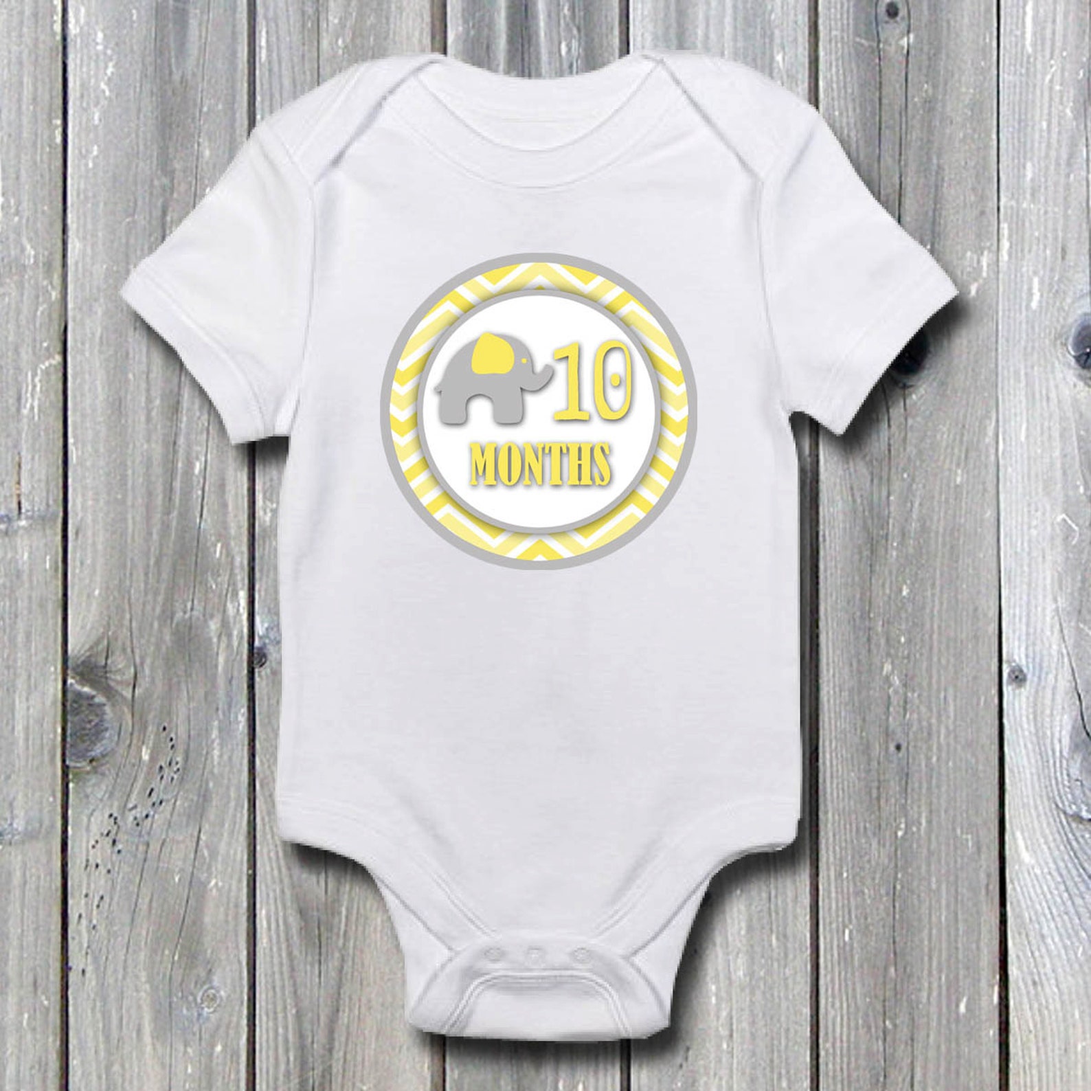 Elephant Baby Monthly Milestone Images in Gray and Yellow | Etsy