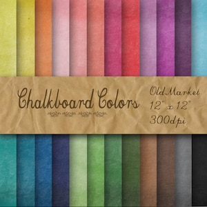 Chalkboard Colors Digital Paper - Texturen - Chalkboard Hintergründe - 24 Farben - Kommerzielle Nutzung - SOFORT DOWNLOAD