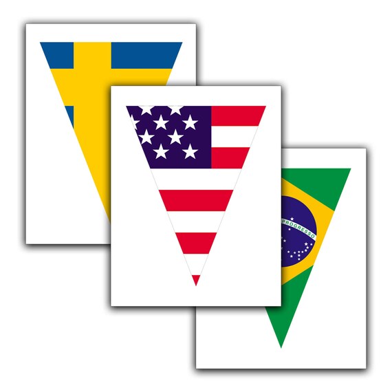 World Flags Printable Banner Includes 105 Flags In 3 Sizes Etsy