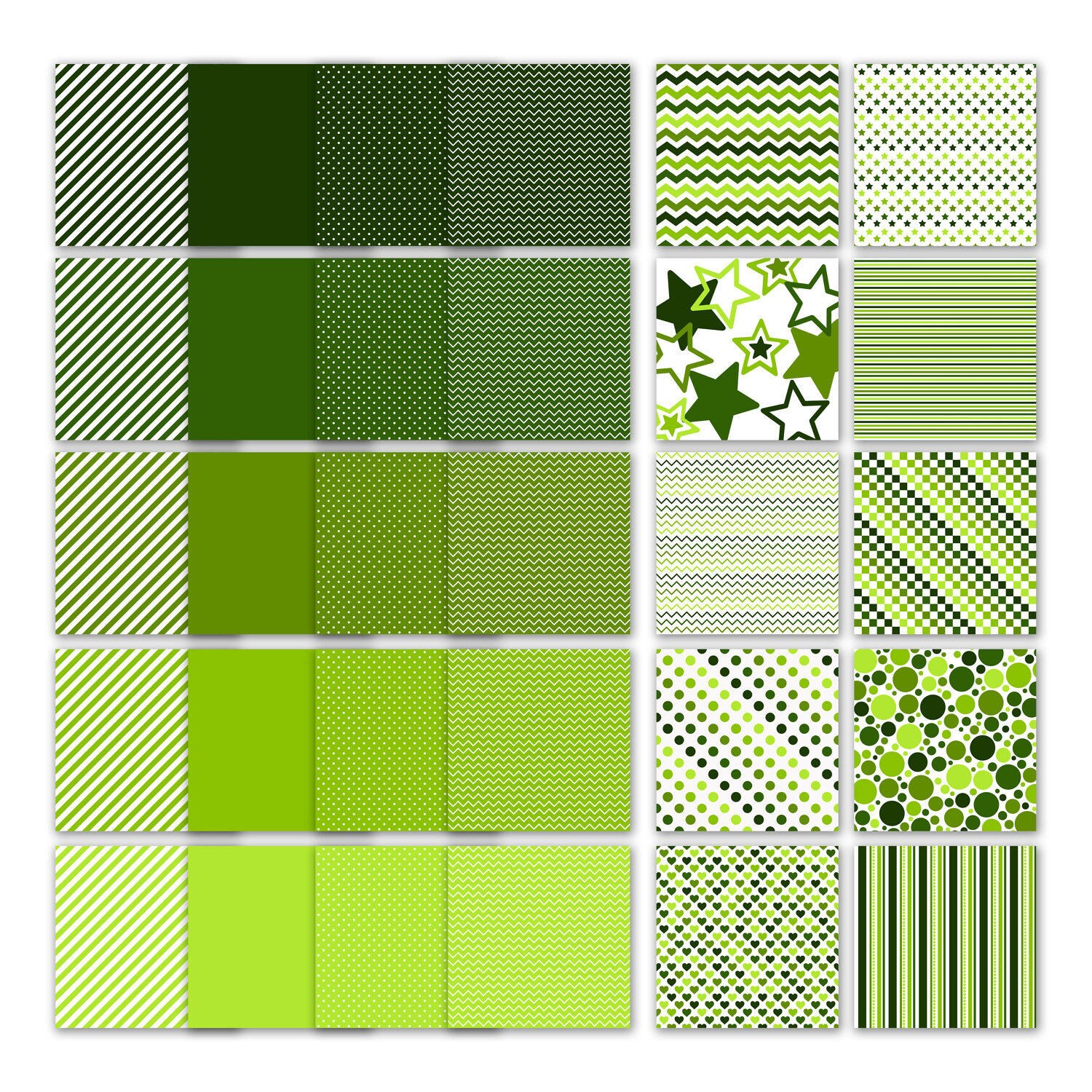 Green Digital Paper - Shades of Green Backgrounds - St Patricks Day ...