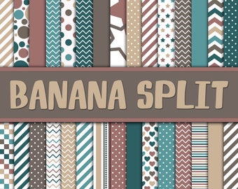 Banana Split Colors Digital Paper - Colorful Design Backgrounds - 30 Papers - 12inx12in - Commercial Use -  INSTANT DOWNLOAD