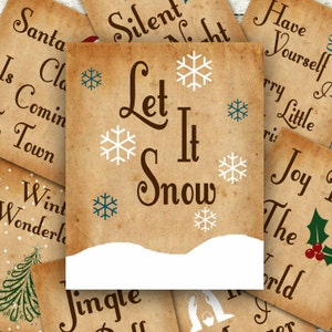 Christmas Songs Art Prints - Set of 8 - Printable Digital Download - INSTANT DOWNLOAD