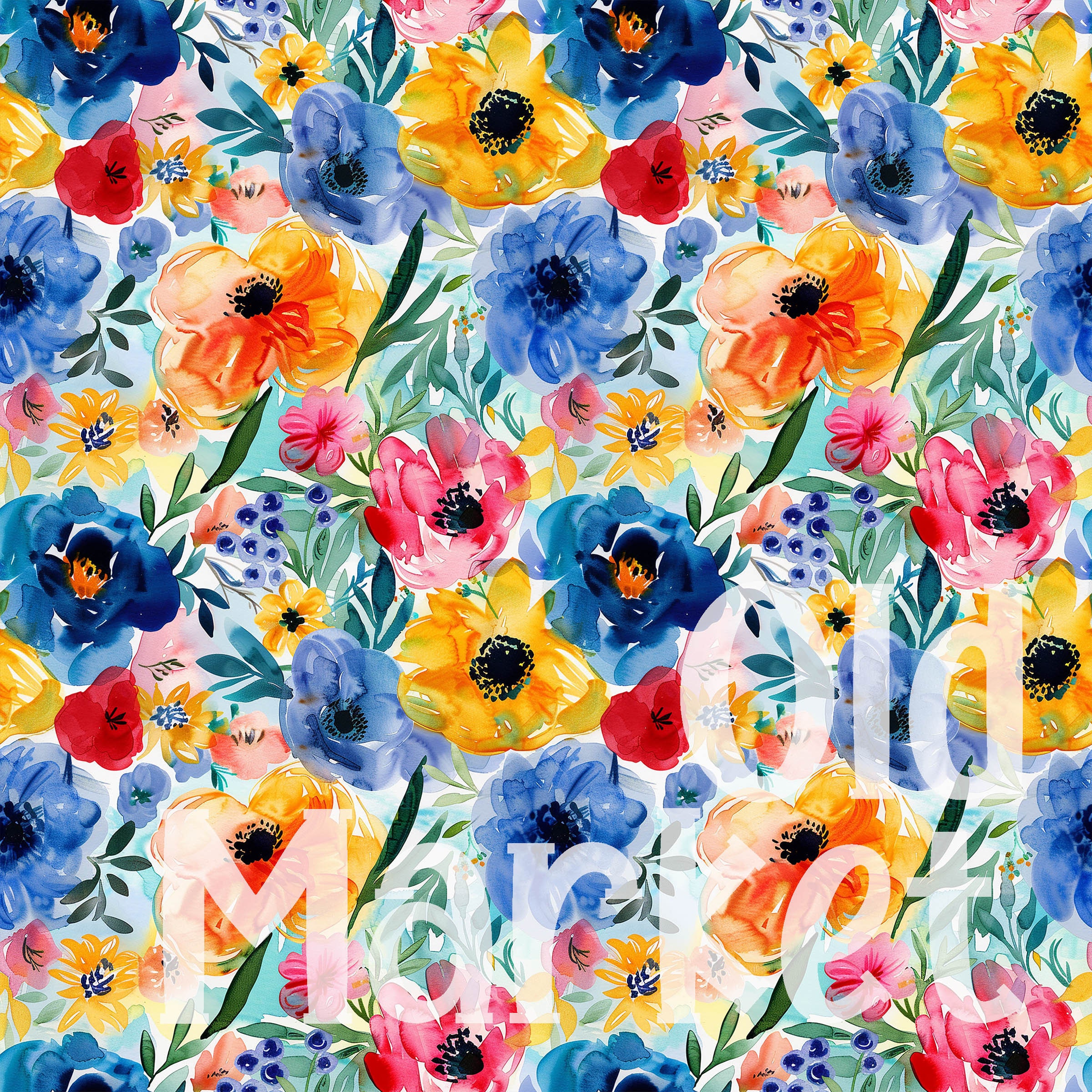 Abstract Watercolor Flowers SEAMLESS Patterns - Abstract Flowers ...