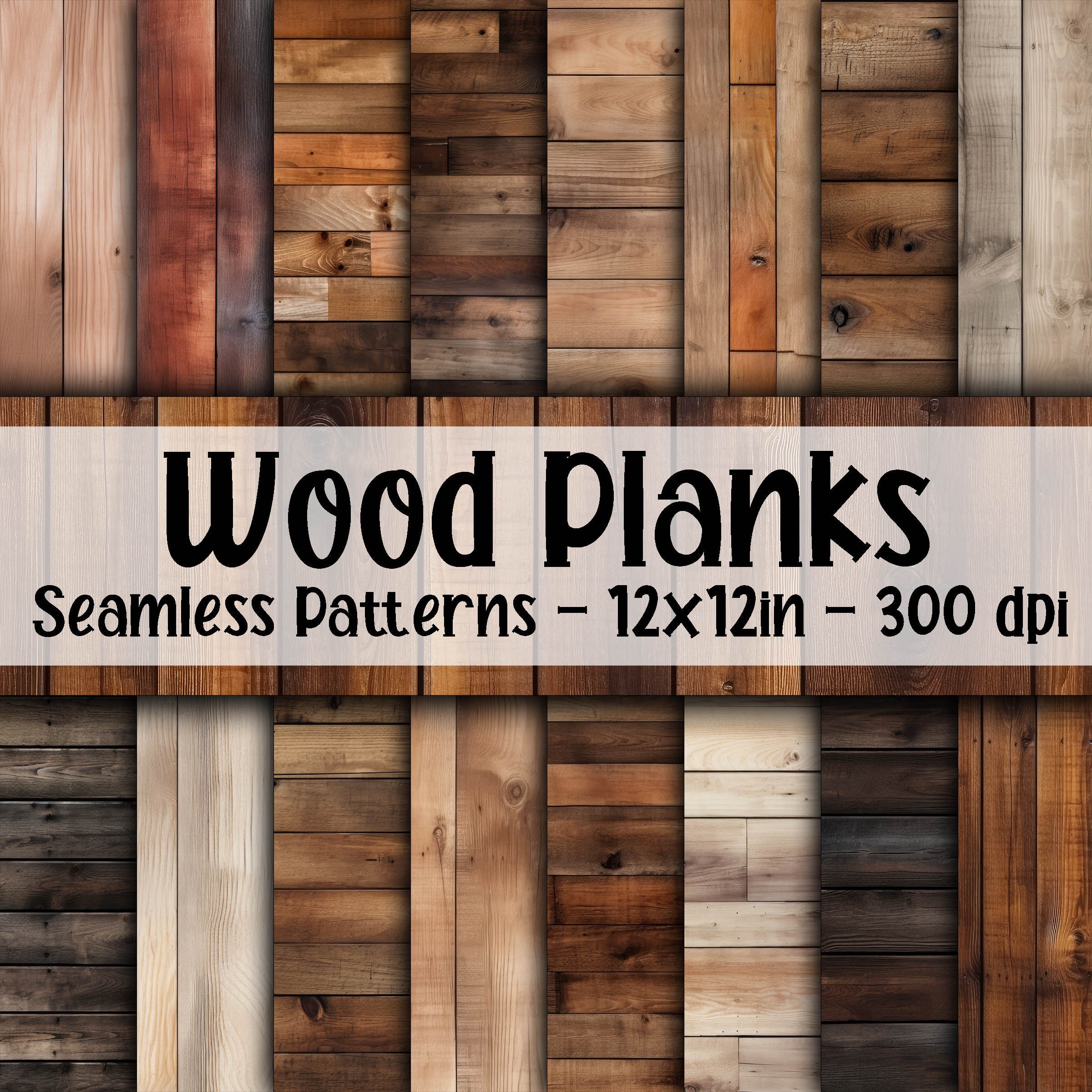 Planches de bois motifs sans couture - papier numérique clôture en bois - 16 modèles - 12 x 12 po - usage commercial - textures de clôture en bois