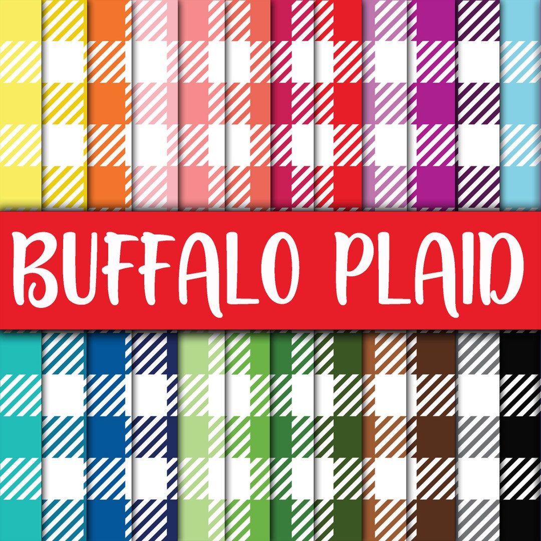 Buffalo Plaid Digital Paper - Colorful Buffalo Plaid Digital ...