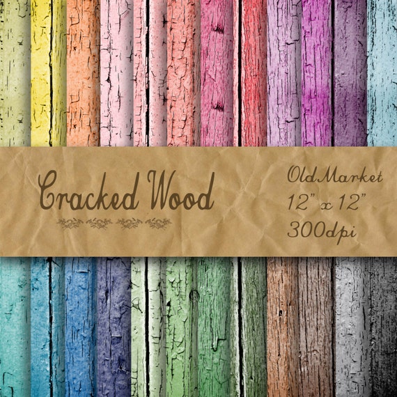 Download Cracked Wooden Fence Digital Paper Colorful Wood Fence Etsy