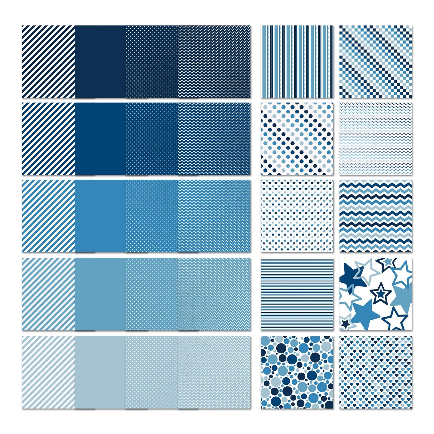 Computer Paper Blue Blue Digital Paper Pack - Shades of Blue Backgrounds - 30 Papers - 12in ...