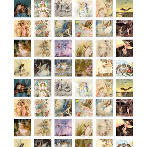 Vintage Fairies - Digital Collage Sheet - 1 Inch (1 X 1) - INSTANT ...