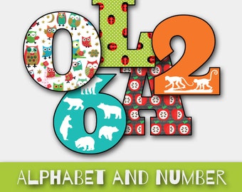 ABC Alphabet and Number Set - PDF File - Fridge Magnets - DIY felt board letters - INSTaNt DOWNLoAd