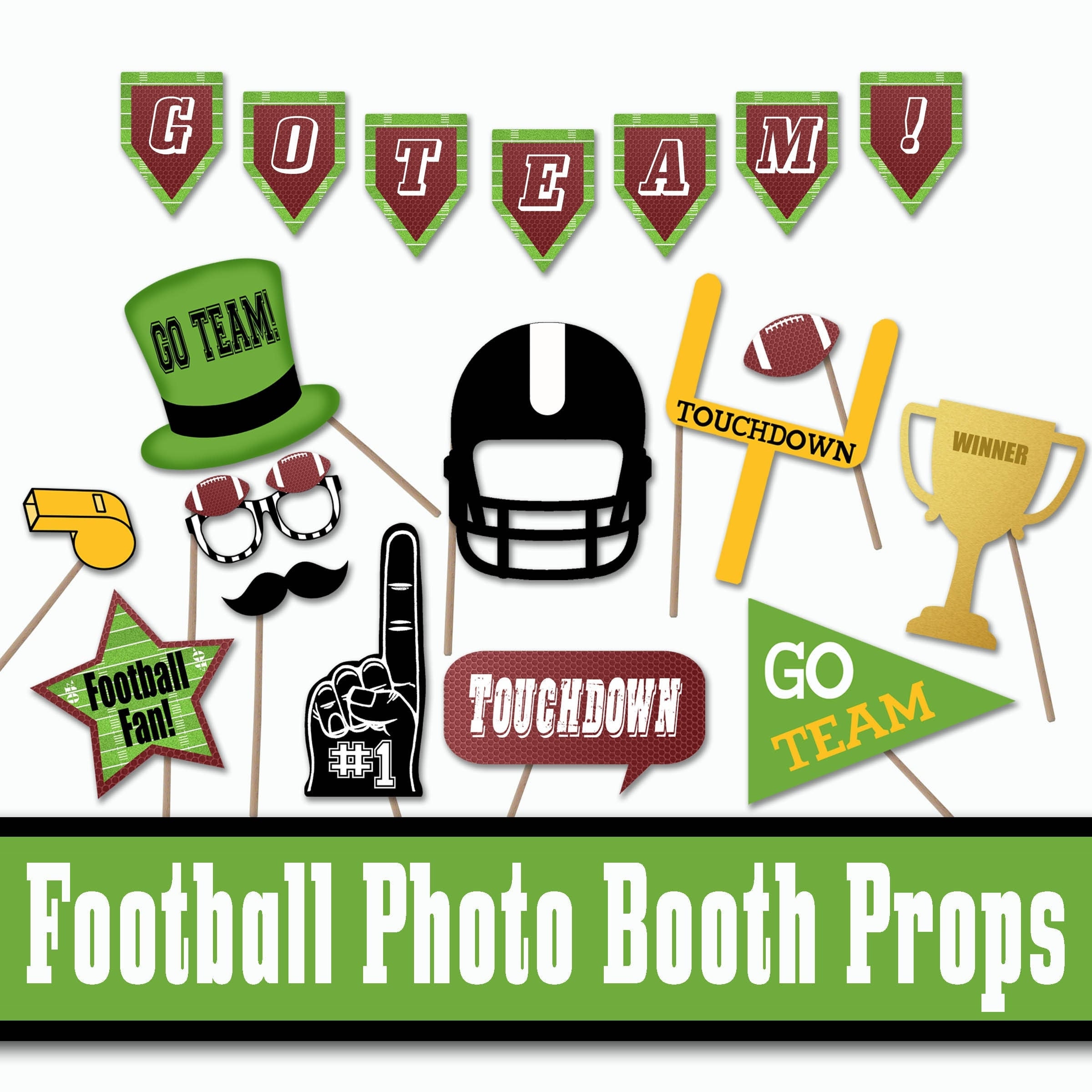 SZSMART Football Photo Booth Props Masque de Cosplay Football Kit ...