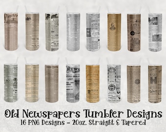 Zestaw do sublimacji smukłych kubków Old Newspapers zawiera