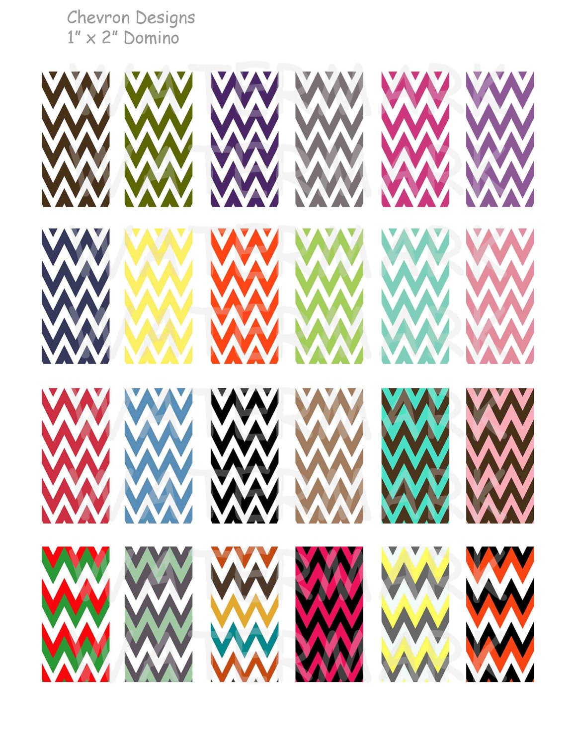 Chevron Designs - Digital Collage Sheet - 1 X 2 Inch Domino - INSTANT ...