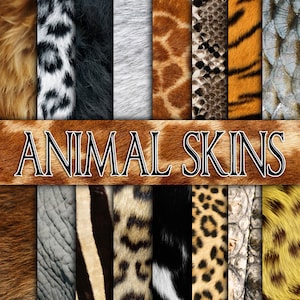 Dierenhuid texturen digitaal papier - dierenbont achtergronden - 16 ontwerpen - 12 in x 12 in - commercieel gebruik - INSTANT DOWNLOAD