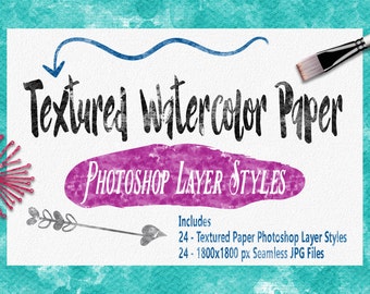 Texturerade akvarellpappersstilar i Photoshop - PSD-lagerstilar - Lägg till en akvarellpapperseffekt till valfri text eller objekt i Photoshop