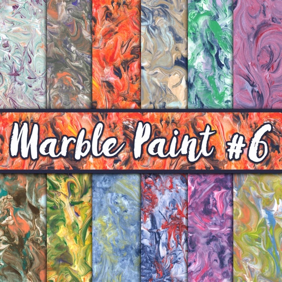 Marble Paint Digital Paper Set 6 Marble Paint Textures -  Israel