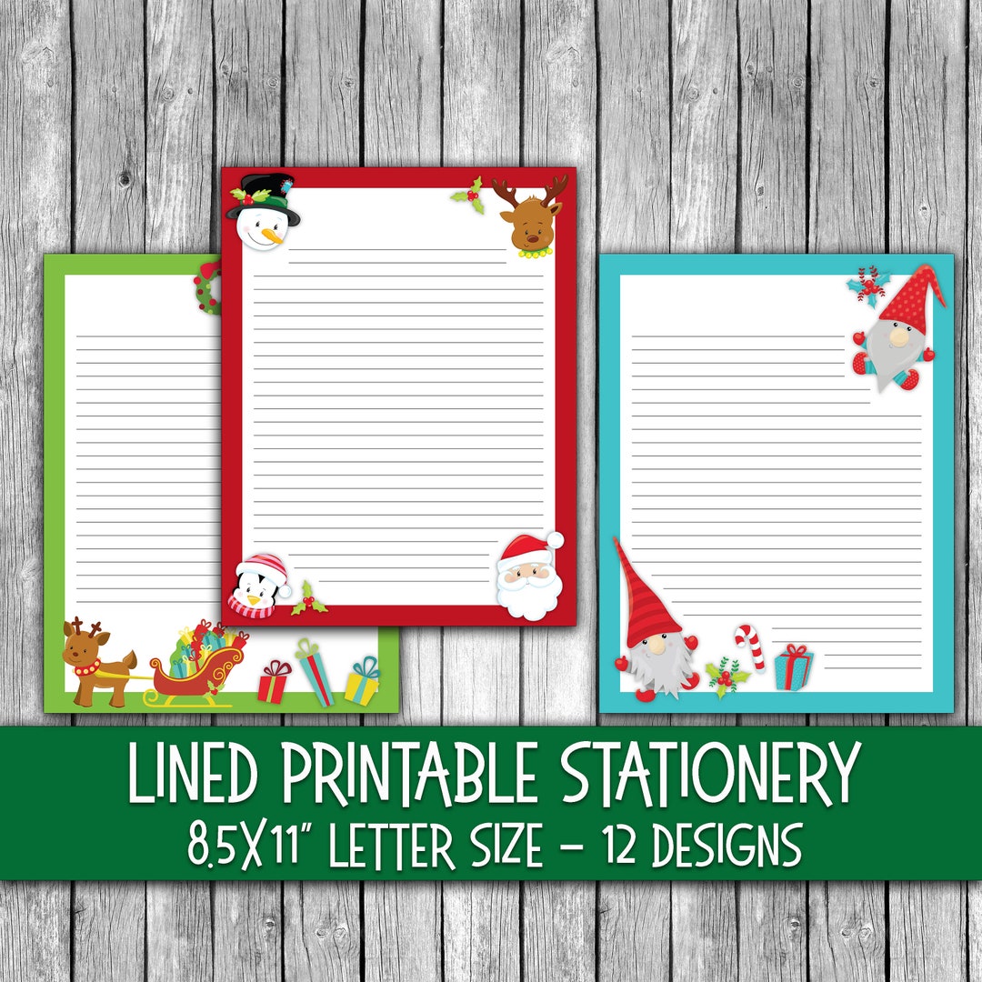 Printable Lined Christmas Stationery Cute Christmas Letter Paper Printable Lined Christmas Stationery Cute Christmas Letter Paper