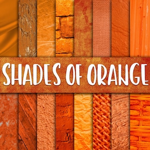 Shades of Orange Digital Paper - Orange Backgrounds - Orange Textures - 16 Designs - 12in x 12in - Commercial Use - INSTANT DOWNLOAD