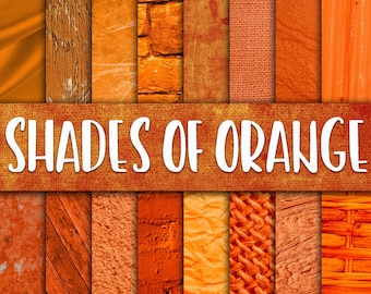 Shades of Orange Digital Paper - Orange Backgrounds - Orange Textures - 16 Designs - 12in x 12in - Commercial Use - INSTANT DOWNLOAD
