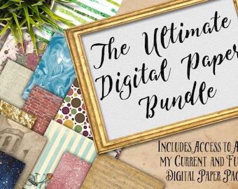 SALE-Digital Scrapbook Paper Bundle - Includes All of my Current Digital Paper Designs AND Future Designs - 12inx12in-Commercial Use