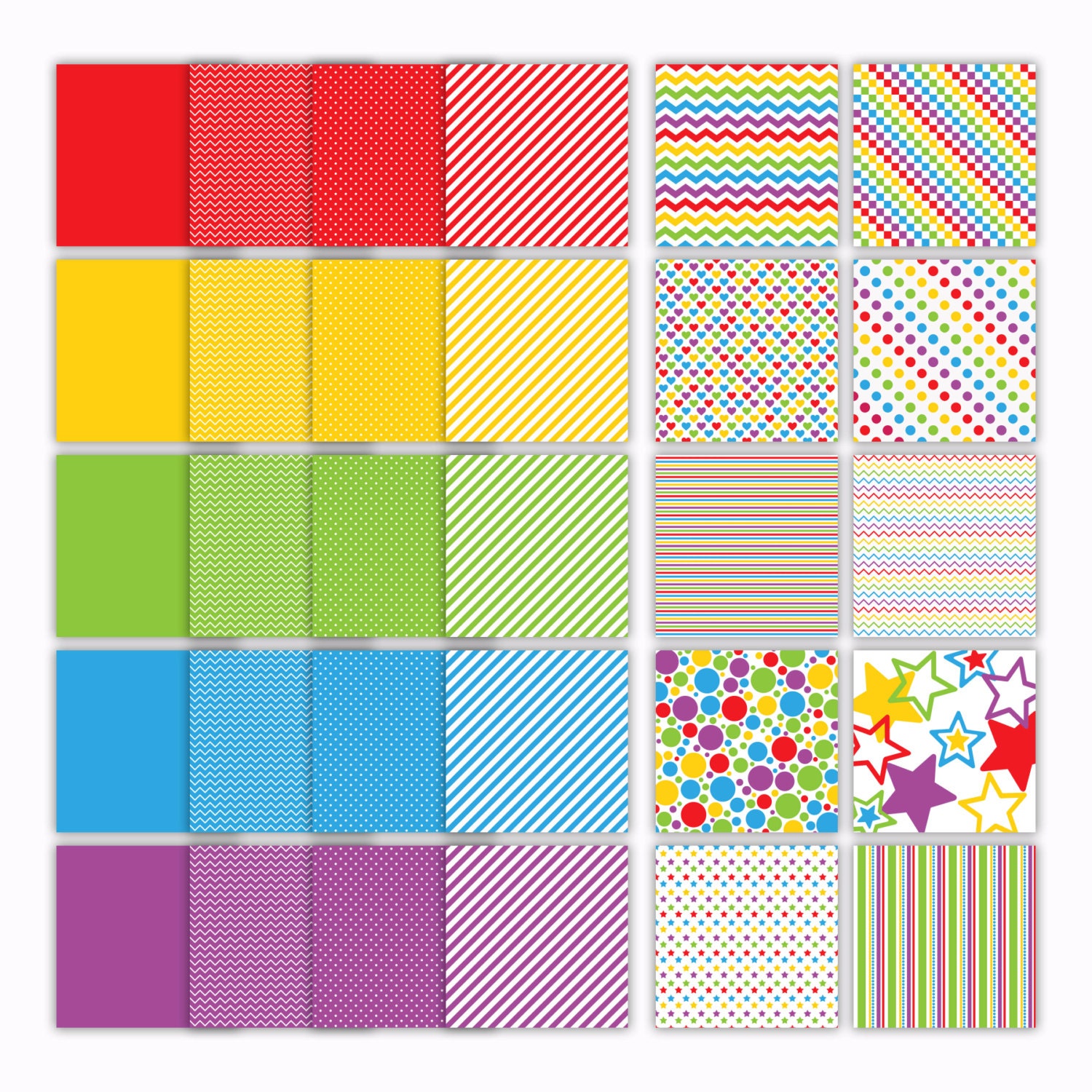 Rainbow Confection Digital Paper - Colorful Digital Paper Pack - 30 ...
