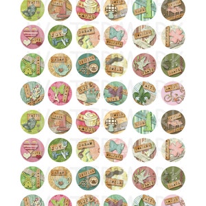 Inspired - Digital Collage Sheet - 1 Inch Round Circles - INSTANT ...