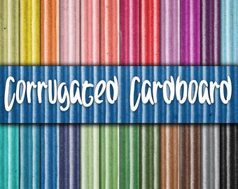 Corrugated Cardboard Digital Paper - Colorful Textures and Backgrounds -  24 Colors - 12in x 12in - Commercial Use -  INSTANT DOWNLOAD