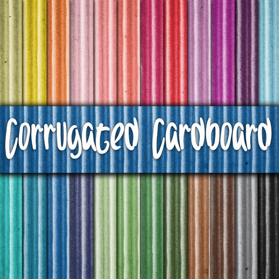 Corrugated Cardboard Digital Paper - Colorful Textures and Backgrounds -  24 Colors - 12in x 12in - Commercial Use -  INSTANT DOWNLOAD