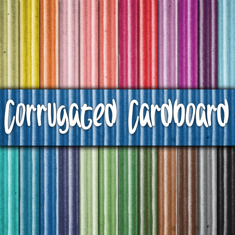 Pu&ograve; includere: Una collezione di 30 texture di carta digitale con un design a cartone ondulato in vari colori. Le texture sono perfette per lo scrapbooking, la creazione di biglietti e altri progetti di artigianato.