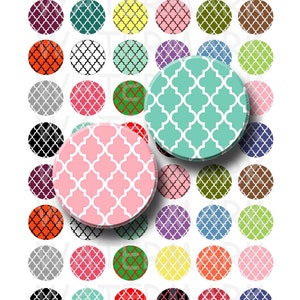 Marokkaanse patronen - digitale Collage blad - 1 inch ronde cirkels - INSTANT DOWNLOAD