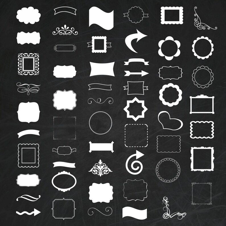 Chalkboard Embellishments and Backgrounds PNG Clip Art and Etsy