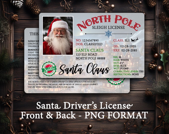Santa License PNG, Working QR Code, True Address, Christmas, Santa ...