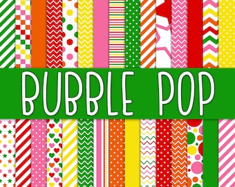 Bubble Pop Digital Paper - Colorful Digital Paper Pack -  30 Papers - 12in x 12in - Commercial Use -  INSTANT DOWNLOAD