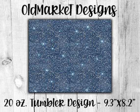 Blue Glitter 20 Oz Skinny Tumbler Sublimation Design Instant