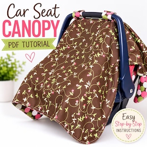Car Seat Canopy Sewing Pattern PDF | Baby Car Seat Cover Tutorial | Beginner Pattern | Instant Download