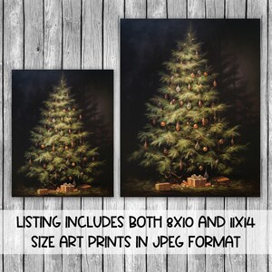 Christmas Art Prints Printable Christmas Wall Art Set of 8 Gallery Wall Art Santa Claus Art Print INSTANT DOWNLOAD image 2