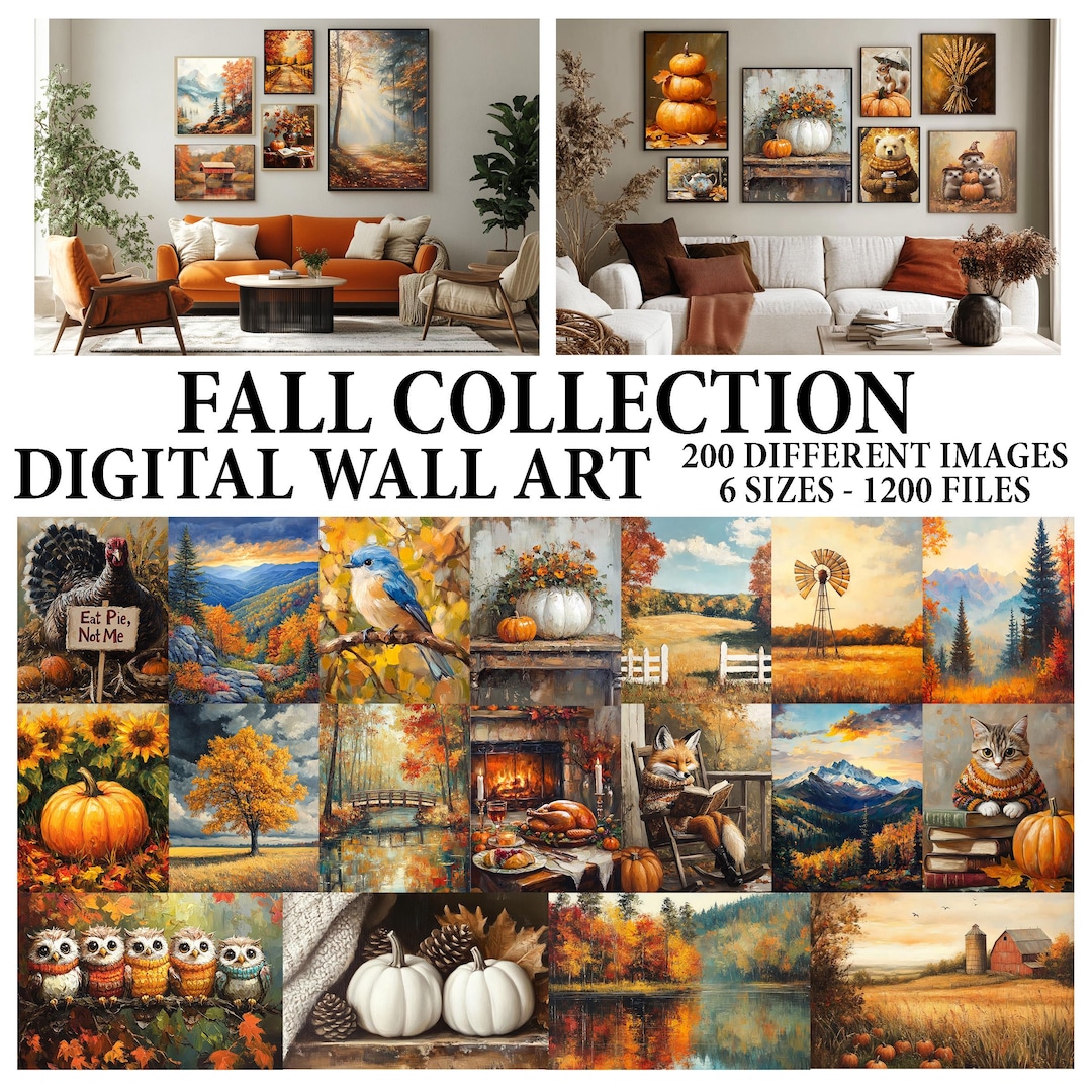 Fall Wall Fall Wall Art Collection - 200 Printable Digital Art Prints - Fall ...