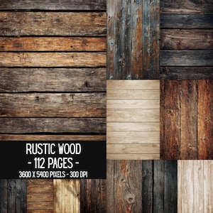 Rustic Wood Digital Papers | 112 Printable Wood Grain Backgrounds | Barn Wood Textures | Junk Journal Paper | Digital Download