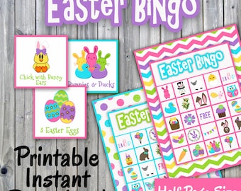 Easter Bingo Printable PDF - 30 different Cards - Half Page Size - Memory Game - Party Game Printable - INSTANT DOWNLOAD