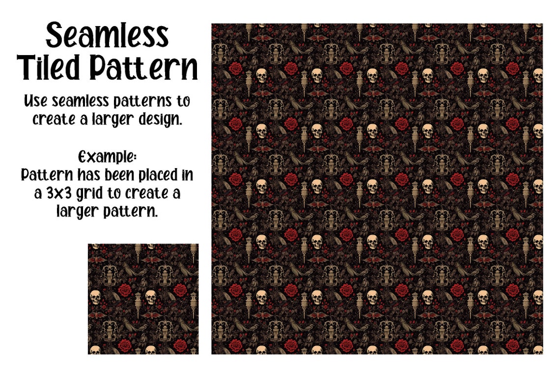 Gothic Ephemera SEAMLESS Patterns - Halloween Digital Paper - 16 ...