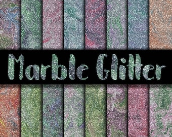 Marble Glitter Digital Paper - Glitter Textures - Glitter Backgrounds -  12 Colors - 12in x 12in - Commercial Use -  INSTANT DOWNLOAD